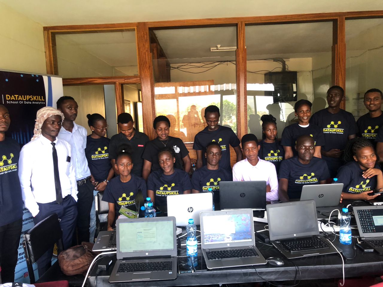 Team working on data analysis